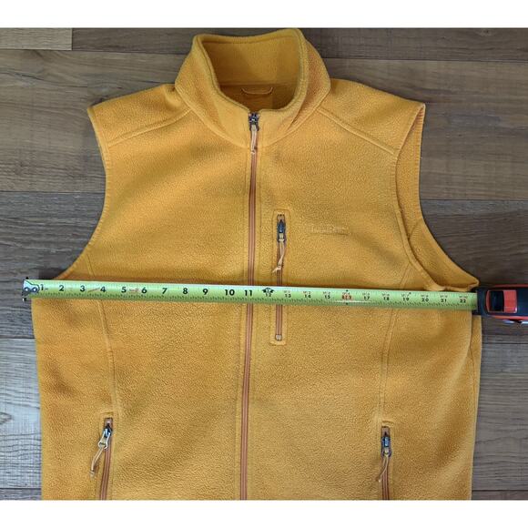 LL BEAN Polartec Fleece Sweater Vest Goldenrod Men's Sz L Gorpcore Cabincore - Picture 3 of 6